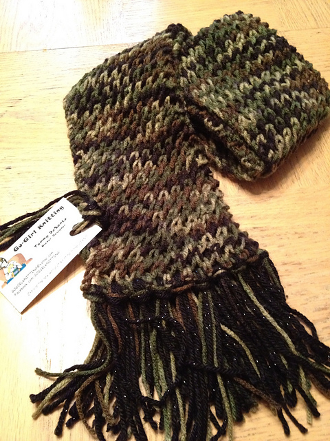 Camouflage Scarf by Go-Girl Knitting