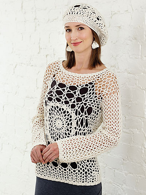 Perfect Lace Pullover and Hat