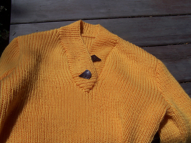 ribbed sweater with mitred neck