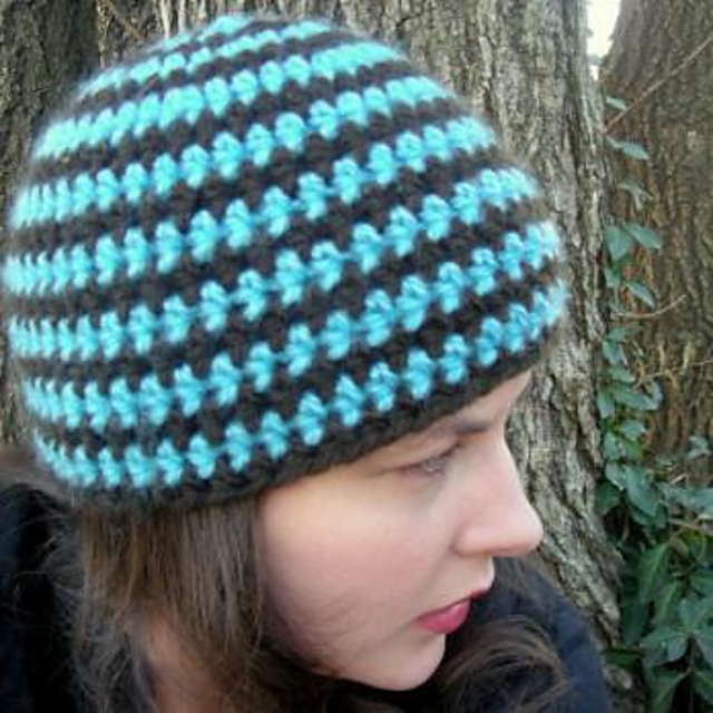 Bulky Striped Beanie
