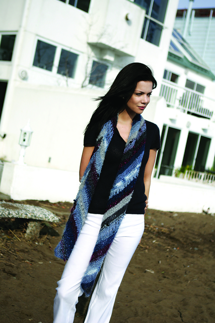 Textured Magic Scarf on Diagonal