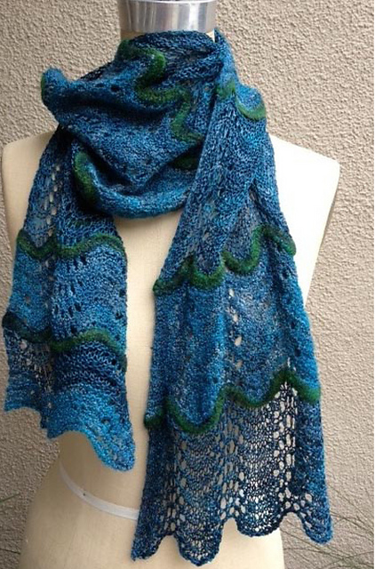 Feather & Fan Shibori Scarf
