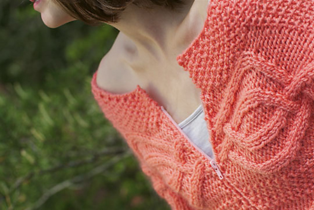 Sideways Cabled Cardigan