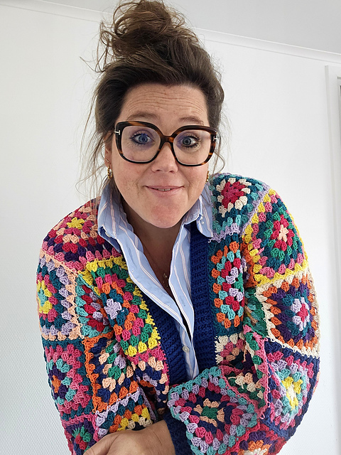 Gehaakt granny square vestje