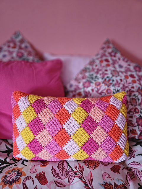 Entrelac kussen
