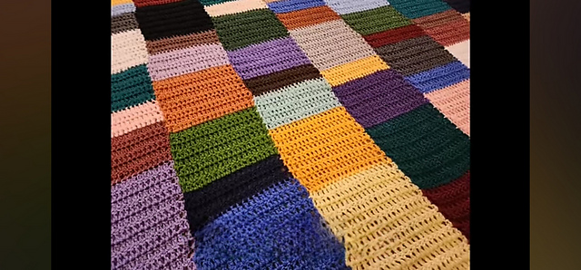 Striped Join as you go blanket