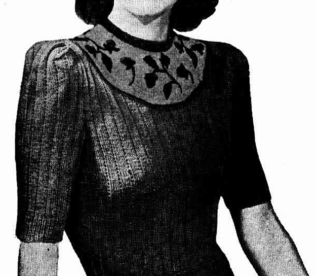 Jumper in 3-ply has Embroidered Yoke