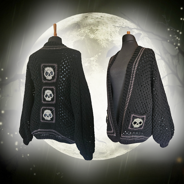 Ravelry: Skull Hexagon Cardigan pattern by Tash Hag