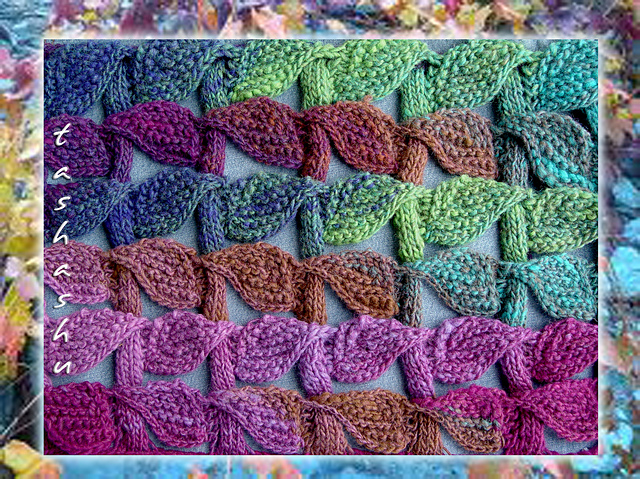 Scarf Braided with leaves