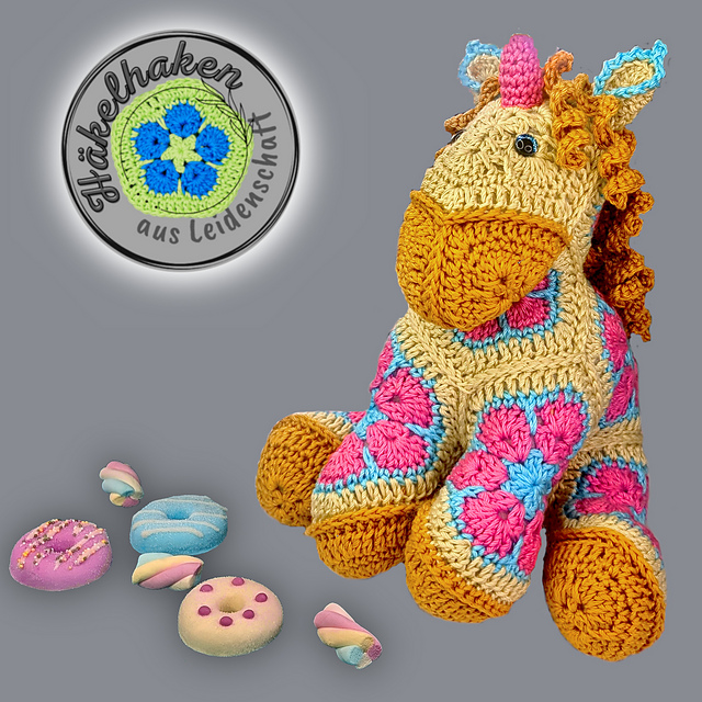 Ravelry: Unicorn with African Flowers pattern by Tatjana Beifus