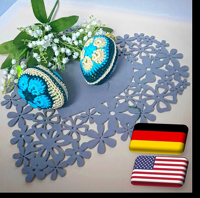Easter eggs with African Flowers decoration