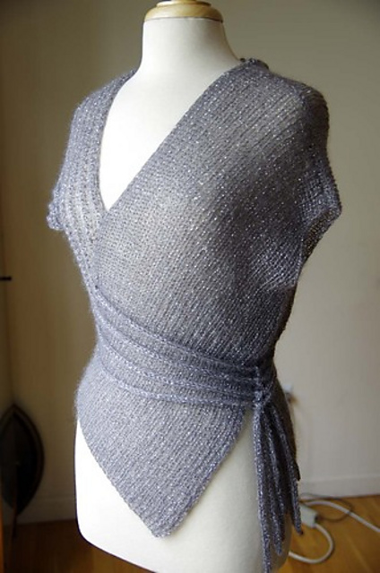 Vogue Knitting Lace Top in TIlli Slate Symphony
