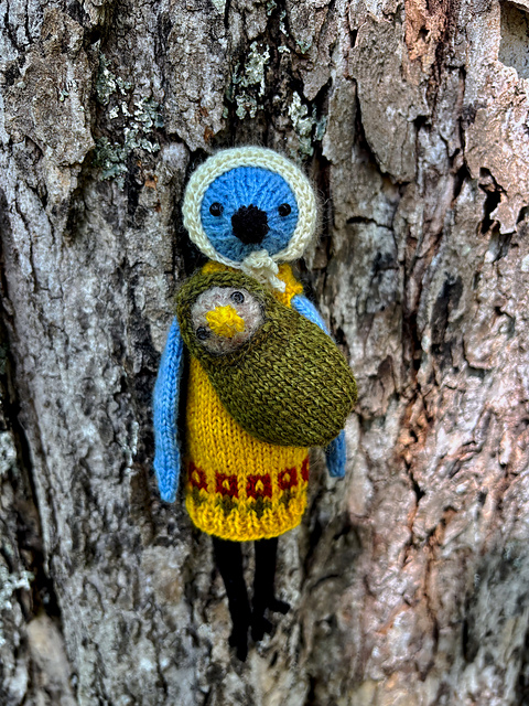 Bluebird and Swaddled Nestling