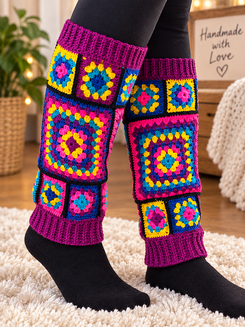 Granny Square Leg Warmers