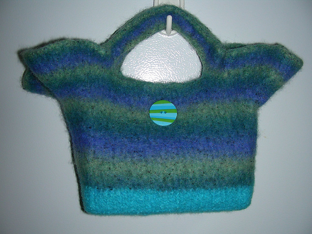 Felted Flared Top Tote Bag