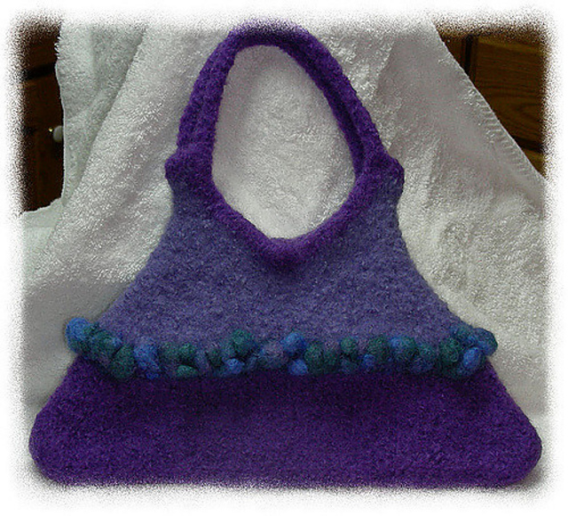 Fjord and Nubbles Felted Triangular HandBag