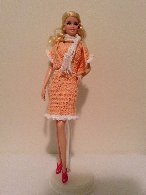 Peaches and Cream Barbie suit