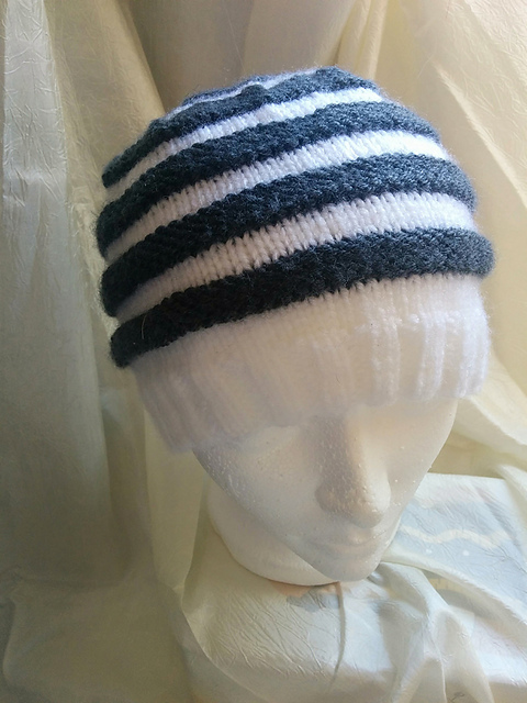 Striped Beehive Beanie