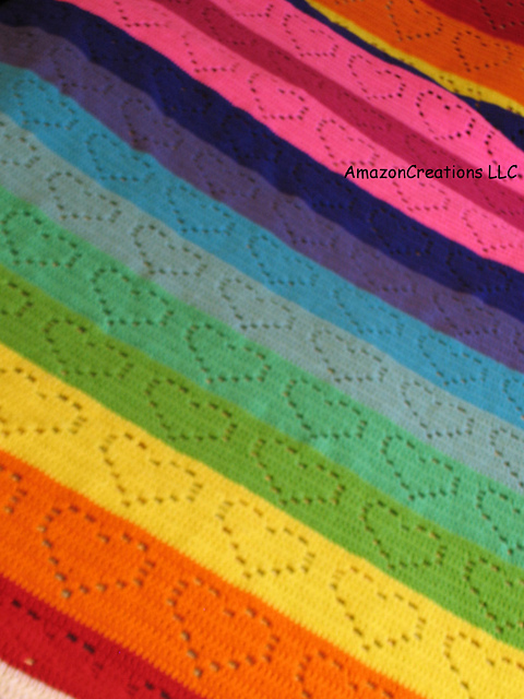 The Rainbow Heart Blanket
