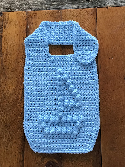 Baby Bib with Bobble Stitch Boat