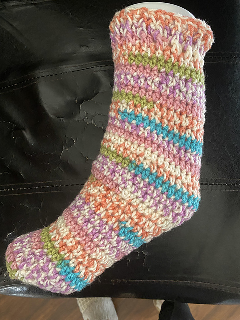 Toe-Up Slipper Sock