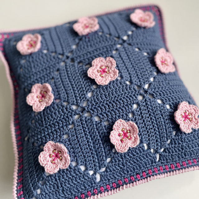 Beaded Blossom Square & Cushion