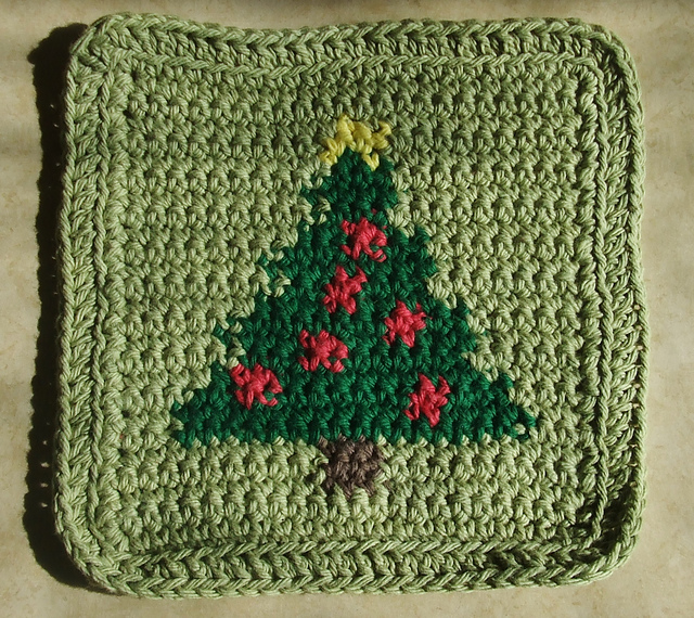 Christmas Tree Dishcloth