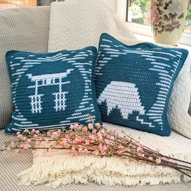 Japanese Landscape Cushion Set