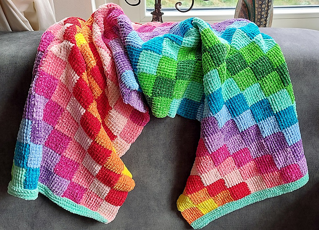 Tunisian Horizontal Entrelac