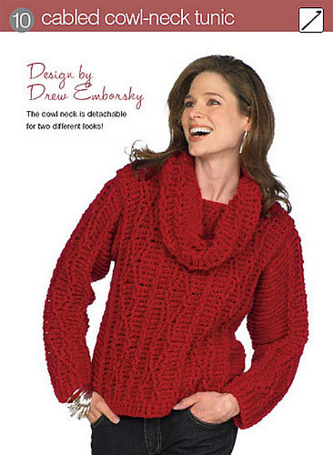 Cabled Cowl Neck Tunic