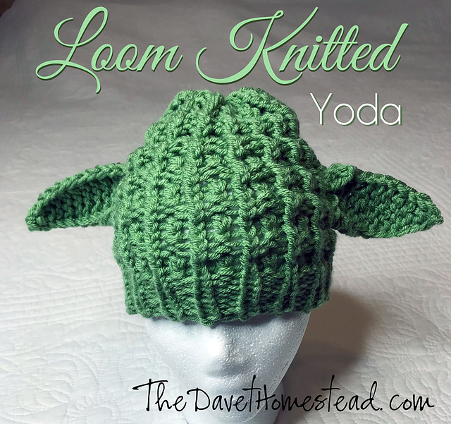 Yoda Inspired Loom Knitted Hat