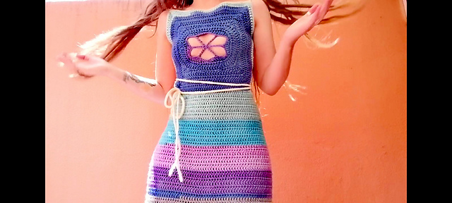 Cutout Flower Beach Dress