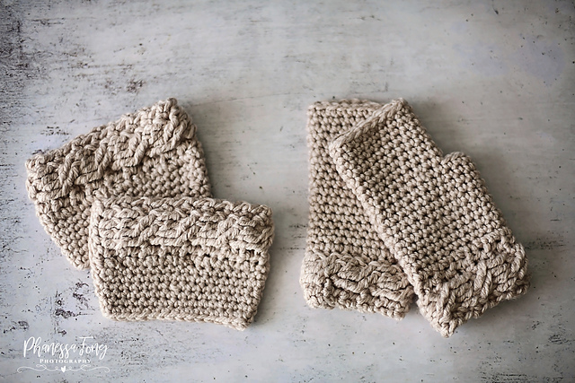 Cabled Boot Cuffs & Mitts