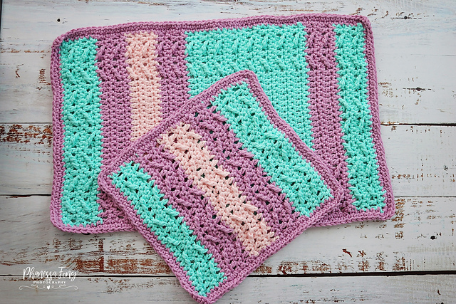 Spring Stripes Dishcloth & Towel Set