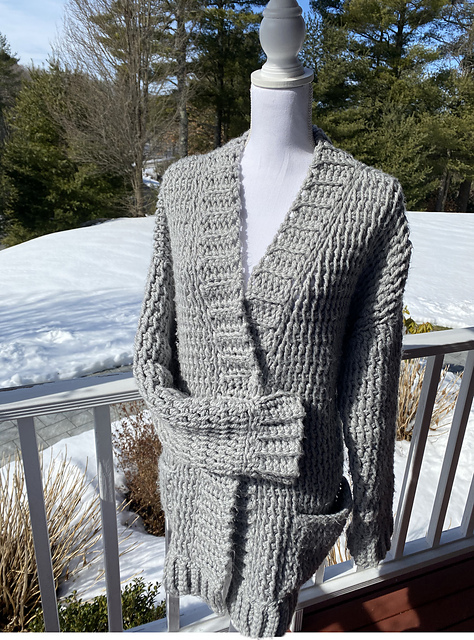 Butterfly Back Tunisian Cardigan