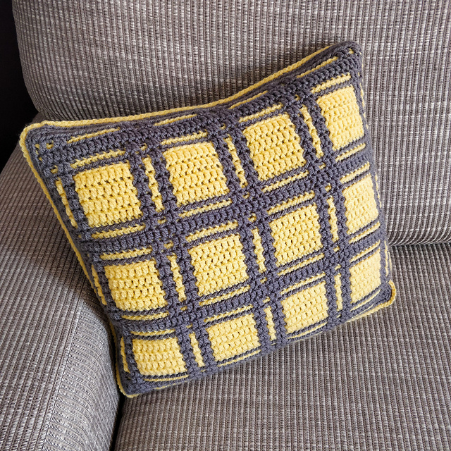 Lemon Plaid Chair Cushion