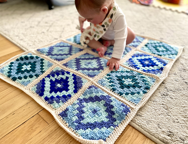 Wintry Mix Granny Square Afghan