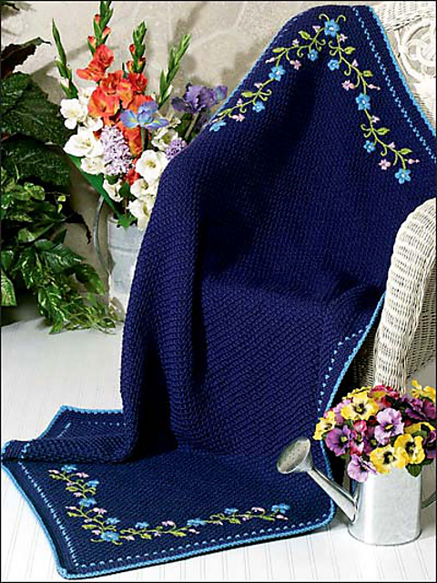 Midnight Floral Afghan