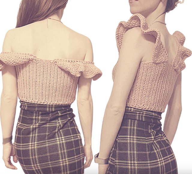 Valentina Flutter Sleeve Crochet Tank Top