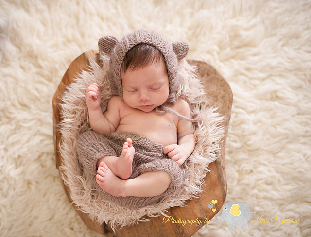 Newborn Bear Set - Bonnet and Pants