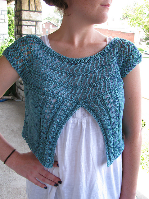 Lace Yoke Cap Sleeve Cardi
