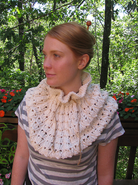 Snowdrop Eyelet Lace Drawstring Cowl Cape