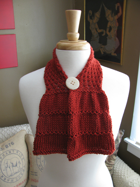 Buttoned Ruffle Ascot