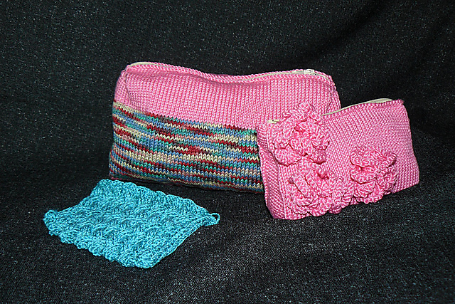 3D flower power cosmetic bag