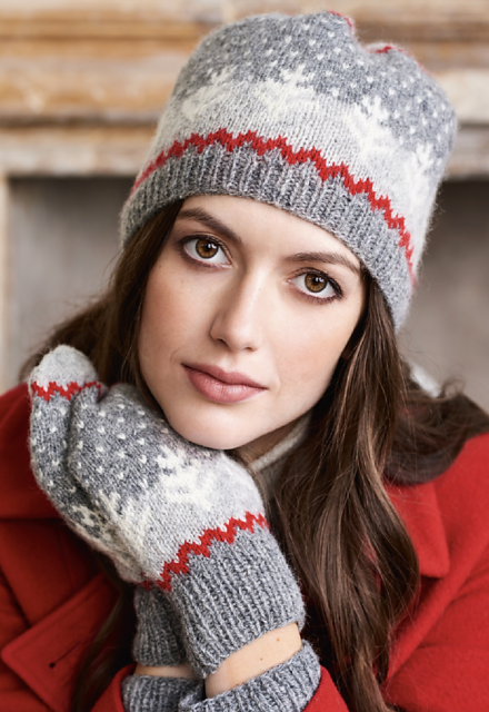 Snowtrees Hat and Mittens