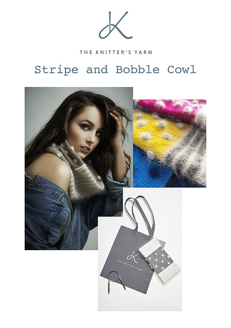 Stripe and Bobble Cowl
