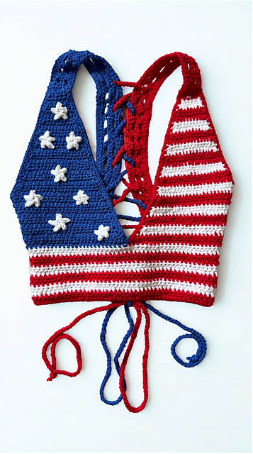 Red White Blue Flag Crop top
