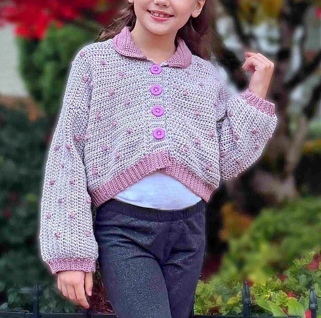 Maddies Polka Crop Cardigan
