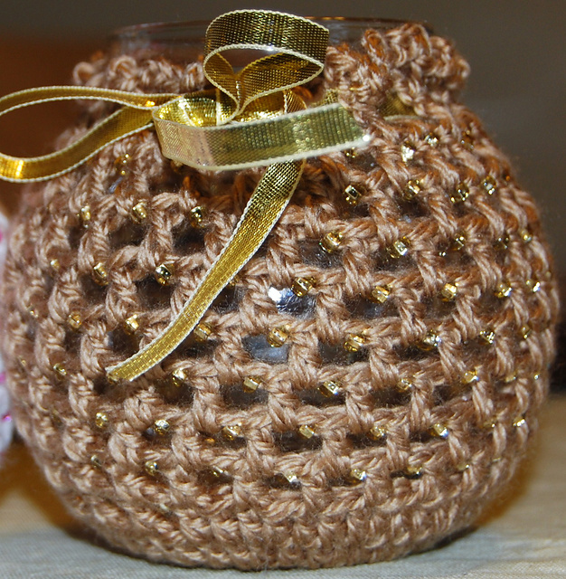 Beaded Glass Jar Cover