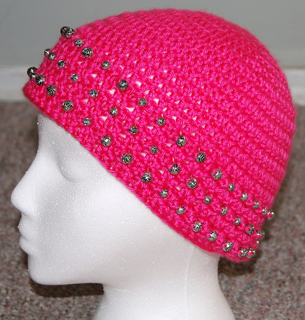 Seamless Beaded Cancer Cap